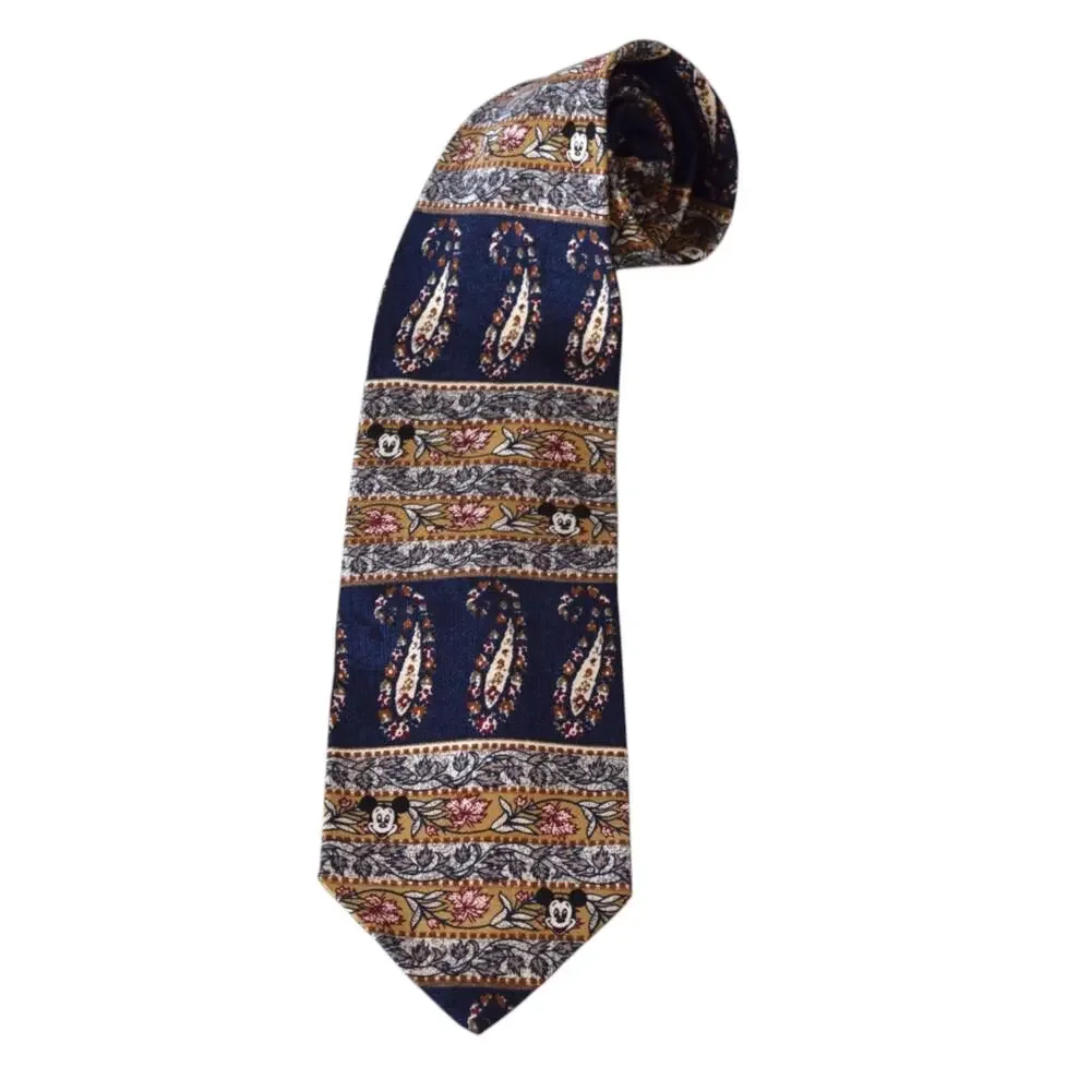 Vintage Disney Mickey Paisley Silk Necktie